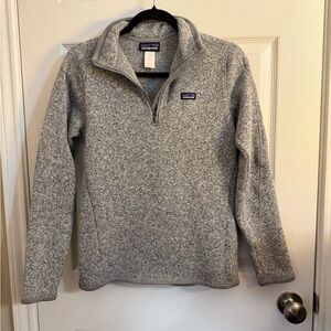 Patagonia better sweater 1/4 zip women’s gray PTP 16.5” L 25” small warm knit